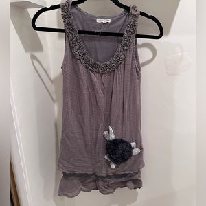 A linen gray dress